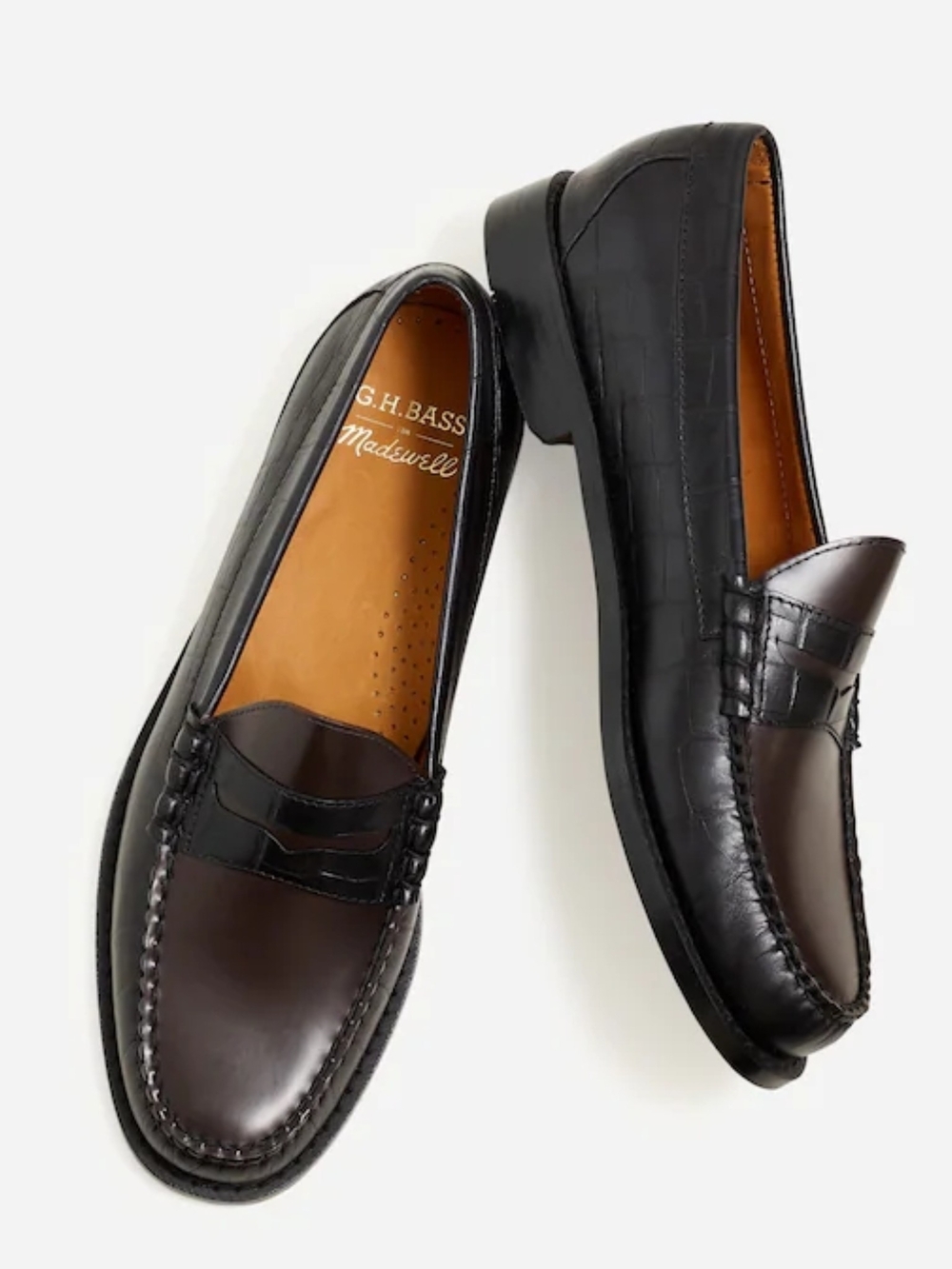 New! G.H.BASS x Madewell Larson Weejuns® Loafers Leather Black Dark Brown 11.5